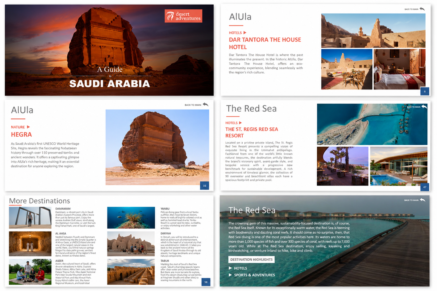 Saudi Arabia destination launch guide featuring AlUla, Hegra, The Red Sea and destination highlights
